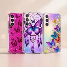 Capa SAMSUNG A03, A04, A04E, A05, A06, A07,Capinha Case Silicone ANTI-IMPACTO de Borboleta Butterfly