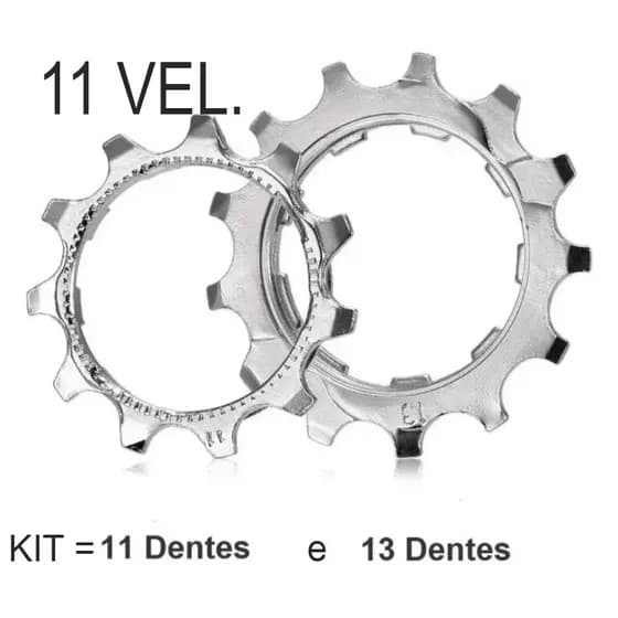 Cog Pinhão Para Cassete K7 Bike 11/12 Velocidades  kit com Cog de  11/13 Dentes Compativel Shimano Sram Sunrace e Outros
