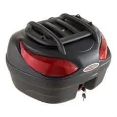 Bau de Moto Glider 48 Litros Riders Bauleto Com Base Bagageiro Modelo Universal + Grade Externa