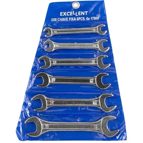 CHAVE FIXA 6PCS 6a 17MM AÇO VANADIO