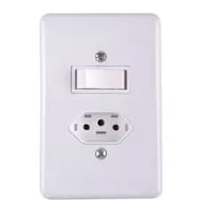 KIT 3 INTERRUPTOR 1 TECLA + TOMADA FIXA DE EMBUTIR 2P + T 10A 250V