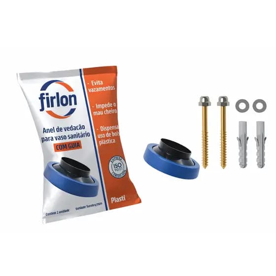 Kit Anel de Vedação para Vaso Sanitário + 2 Parafusos de Fixação
