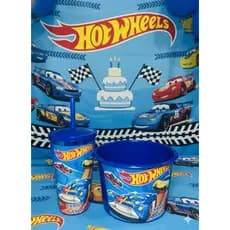 10 Lembrancinha Kit Personalizado Balde+ Copo Hot Wheels