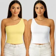 Kit 2 Blusa Feminino Um Ombro Só Mula Manca Moda M Ao Gg