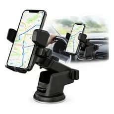 Suporte Celular Carro Vidro Painel Parabrisa Forte Fixação Preto