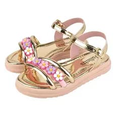Sandália Infantil Menina Flores Coloridas Tiras Casual Lançamento Confortável Antiderrapante Fivela