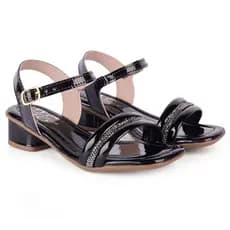 Sandália Infantil Feminina Brilho & Stilo Com Detalhe Strass Saltinho Confortável Antiderrapante