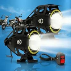 Par Farol Milha Moto Angel Eye U7 ou u5 Led Auxiliar 10W Neblina Forte Potente