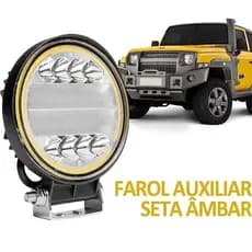 Farol Auxiliar Redondo 72w Strobo Ambar Trator Traller Guincho