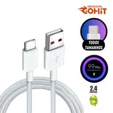 Cabo Carregador celular Lighting TYPE-C V8 Gohit Carga Rápida 1M 2M