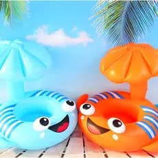 Boia Bote Bebê Cobertura Fralda Infantil  Peixinho Inflável tampa sol Bebê Brinquedo Piscina  AFL