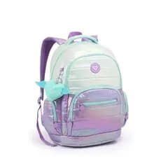 Mochila De Costas Candy Color Up com Gliter com Chaveiro Coração 2025 escolar Juvenil