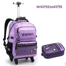 Kit Mochila Costas Grande Estojo Nevermore Vandinha Addams
