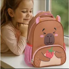 Mochila Infantil Capivara Rosa Zoop Seanite 13” Escolar Menino Menina Leve Estampa Tendência