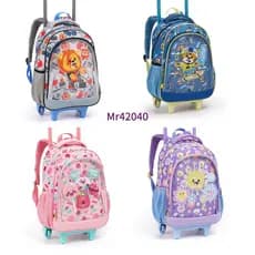 Mochila Carrinho Escolar com Rodas Up4you Azul Infantil Poliester