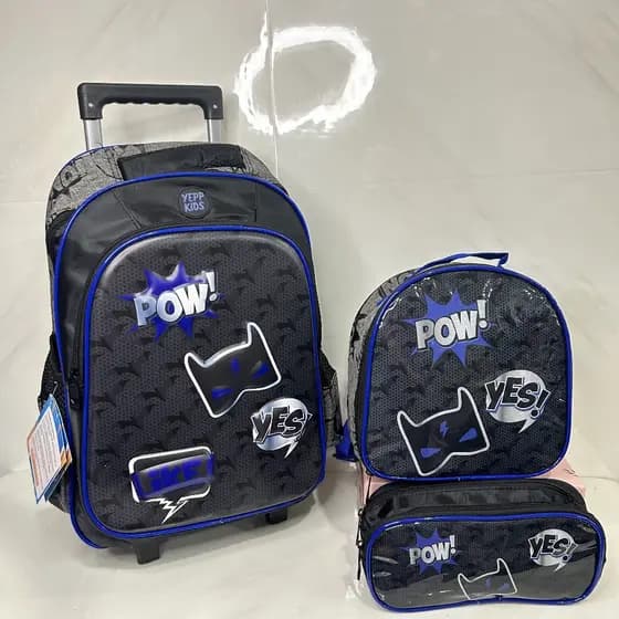 Mochila com Rodinhas Yepp Escolar Verde MinecraftMochila com Rodinhas Yepp Escolar BATIMEN  Mochila com Rodinhas