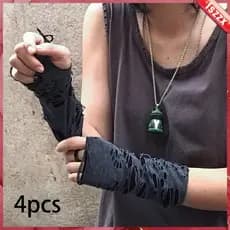 [Lszzx] Conjunto De 4 Luvas Femininas Sem Dedos , Confortáveis , Modernos , Portáteis , Fáceis De Usar