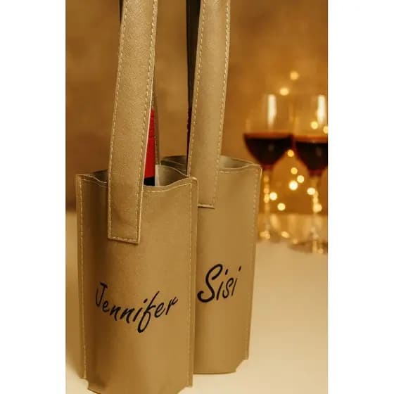 Porta Vinho Personalizado com Nome | Presente Criativo e Elegante | Alça para Transporte