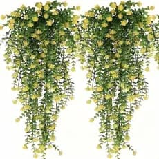 2m Flor Artificial De Camélia Vítreo Eucalipto Para Varanda Pendurada, Decoração De Quarto Romântico E Arco De Festa