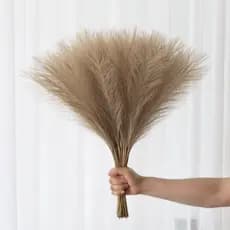 55CM 10 Pçs Flor Artificial Pampas Grama Planta Falsa Reed Decoração De Casamento Flores Azul Buquê Boho Acessórios Para