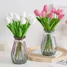 Buquê De Tulipas Artificiais , Flores Falsas De Tulipa , Cores Sortidas Brilhantes Para Festa De Aniversário , Peça Cent