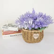Buquê De Lavanda Artificial Exuberante De 10 Cabeças-Flores Falsas De Seda De Alta Qualidade Para Arranjo De Vaso
