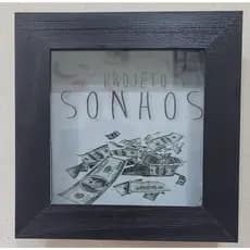 Quadro cofre decorativo Porta cofre 18x18cm
