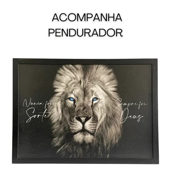 Quadro Decorativo Frase Nunca Foi Sorte Sempre Foi Deus 50x70 M30 PR