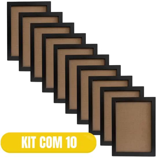 Kit 10 Molduras 30x43 cm Lisa Quadro para Fotos, Quebra-Cabeça e Artes com Fundo MDF