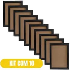 Kit 10 Molduras 15x21 cm Lisa Quadro para Fotos, Quebra-Cabeça e Artes com Fundo MDF