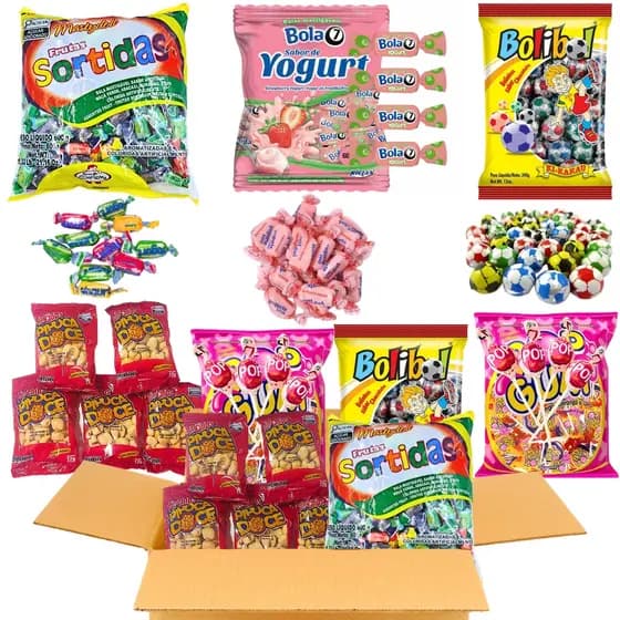 Kit 30 Sacolinha Guloseimas Festa Decoração 180 Doces Lembrancinha