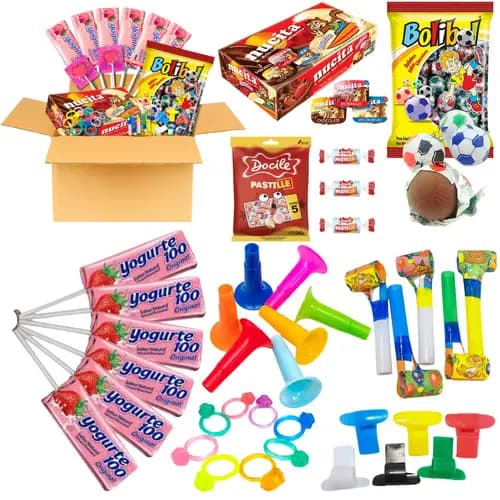 Kit Doces 80 Itens Sacolinha Guloseimas Festa Infantil Lembrancinha