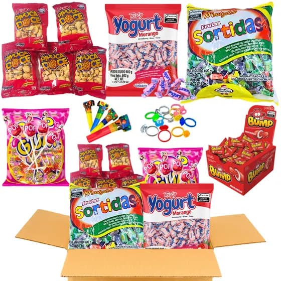 Kit Doces 20 Saquinhos Lembrencinha Aniversário Junino Unissex Guloseimas