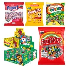 Kit Prenda Festa Decoração 180 Doces Guloseimas 30 Sacolinha