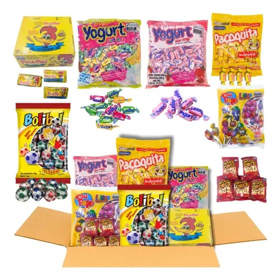 Kit 30 Sacolinha Guloseimas Festa Decoração 210 Doces Lembrancinha