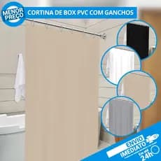 Cortina Box Inteira Banheiro AntiMofo Resistente Alta Qualidade PVC Várias Cores Envio Imediato