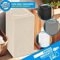 Capa para Tanquinho Couronil Floral Lavadora de Roupas Abertura Superior C/ Zíper 4kg 8,5kg 10kg