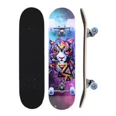 Skate Infantil Montado Com Lixa 7 Lâminas Brinquedo Radical Estampas Diversas