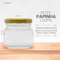 5 Potes papinha  120 ml- vidro -  com tampa ou rolha -