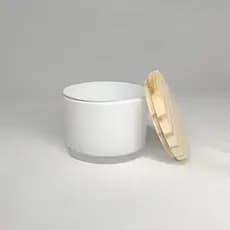 5 ou 10 Potes Patê Branco FOSCO 156 ml com Tampa  - pote para velas, doces, sobremesa, temperos