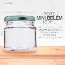 20 Potes de vidro MINI BELÉM  150 ML com tampa