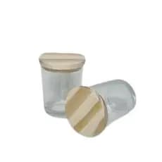 20 Copos de Vidro Para Vela 70 ml -COM ou SEM Tampa de pinus