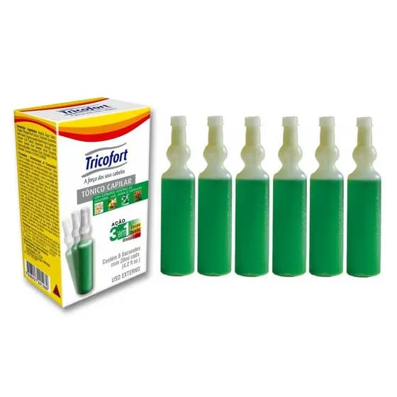 Tônico Capilar Ação 3 em 1 Caspa / Queda / Oleosidade 20ml Tricofort - Caixa C/6 Ampolas