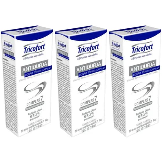 Combo  3 Unidades Tricofort Antiqueda Loção Tônica Capilar C/2 Ampolas 20ml Original!
