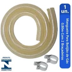 Mangueira Para Botijão de Gás 0,80m Com 2 Braçadeiras