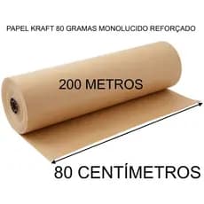 Bobina Papel Kraft 80cm Pardo Monolúcido 80gr 200 Metros