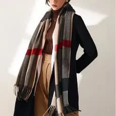 Cachecol Lenço de caxemira outono e inverno xale feminino cachecol xadrez de borla espessado para todos os jogos para ma