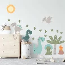 Adesivo de Parede Dinossauros Dino Jurassic Baby Papel de Parede Infantil