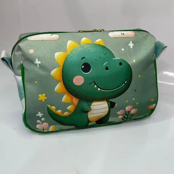 Necessaire tamanho 24,5x13 estojo, frasqueira personalizada dinossauro, Hello kit e lego