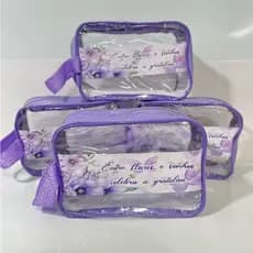 Necessaire padrão 19x14 com transparencia estojo, necessaire, organizadora